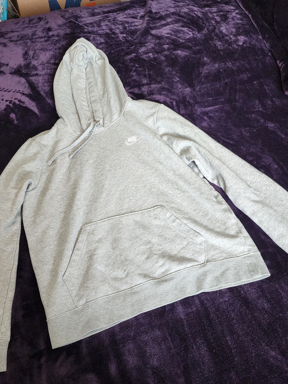 Nike Gray Hooded Sweatshirt with Logo